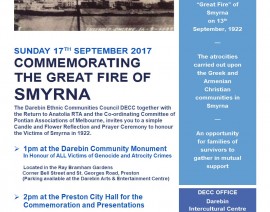 COMMEMORATING  THE GREAT FIRE OF SMYRNA